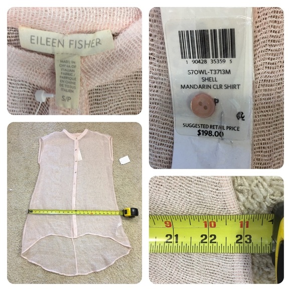 NWT! EILEEN FISHER Linen blend Mandarin Tunic - Picture 7 of 7